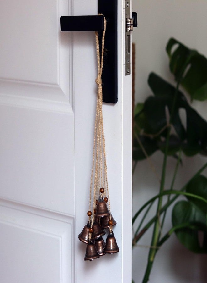 Fishknow Hanging Witch Bells for Door,2 Pc Door Bell Hanger Christmas Bells for Witchy Home Decor 8 Brass Bells Witchcraft Supplies(Antique Red Bronze) - Image 2