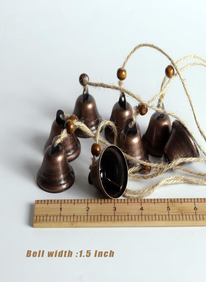Fishknow Hanging Witch Bells for Door,2 Pc Door Bell Hanger Christmas Bells for Witchy Home Decor 8 Brass Bells Witchcraft Supplies(Antique Red Bronze) - Image 3