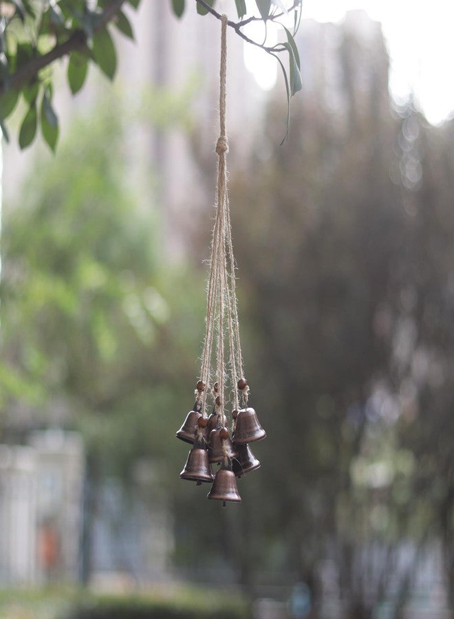 Fishknow Hanging Witch Bells for Door,2 Pc Door Bell Hanger Christmas Bells for Witchy Home Decor 8 Brass Bells Witchcraft Supplies(Antique Red Bronze) - Image 4