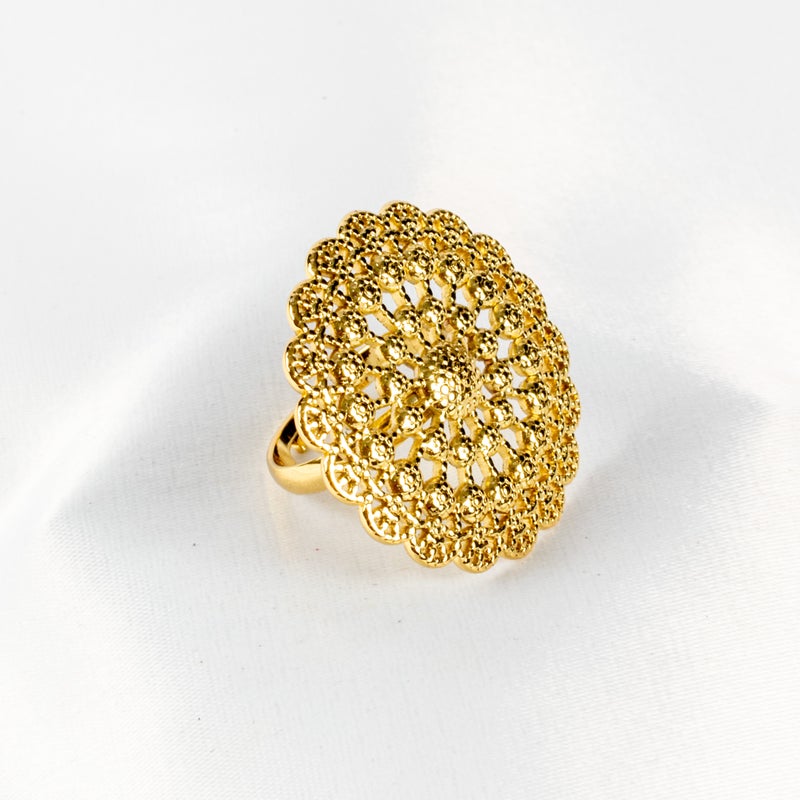 The Black Pearl Accessories Golden Stainless Steel Free Size Ring - Image 3