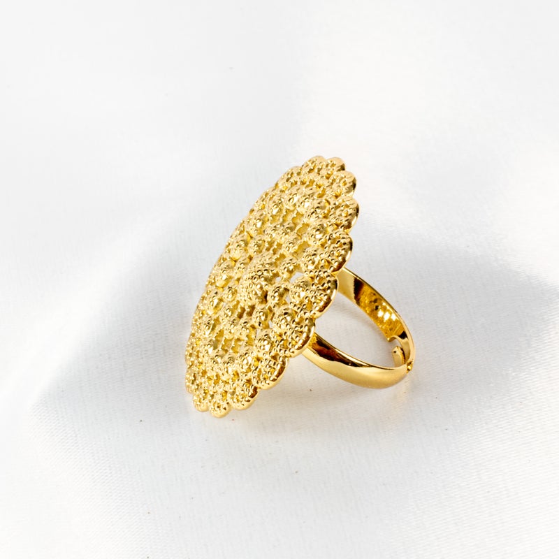 The Black Pearl Accessories Golden Stainless Steel Free Size Ring - Image 4