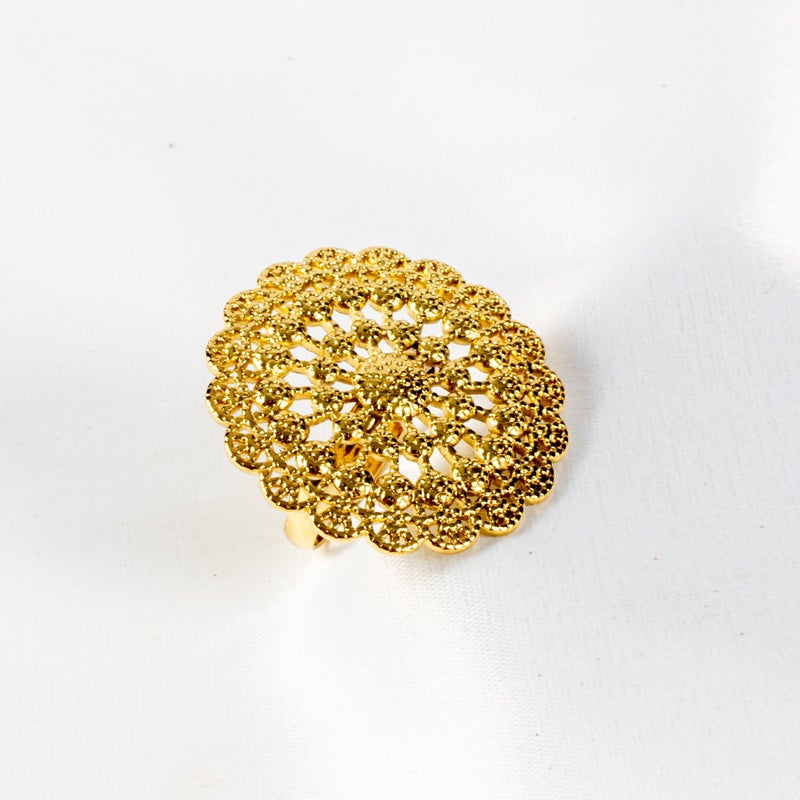 The Black Pearl Accessories Golden Stainless Steel Free Size Ring - Image 1