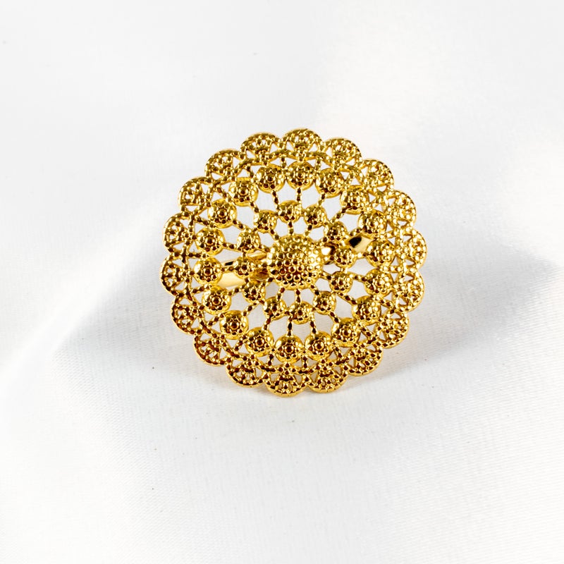 The Black Pearl Accessories Golden Stainless Steel Free Size Ring - Image 2