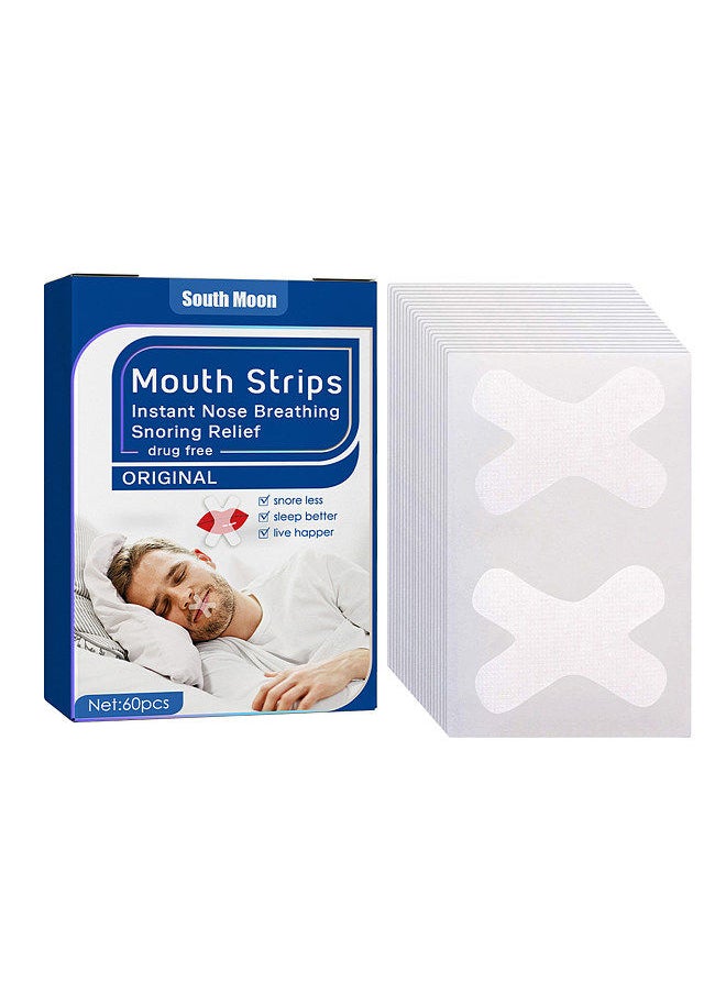 SOUTH MOON South Moon 60PCS Snoring Stickers Mouth Strips Instant Nasal Congestion R-elief  - Image 1