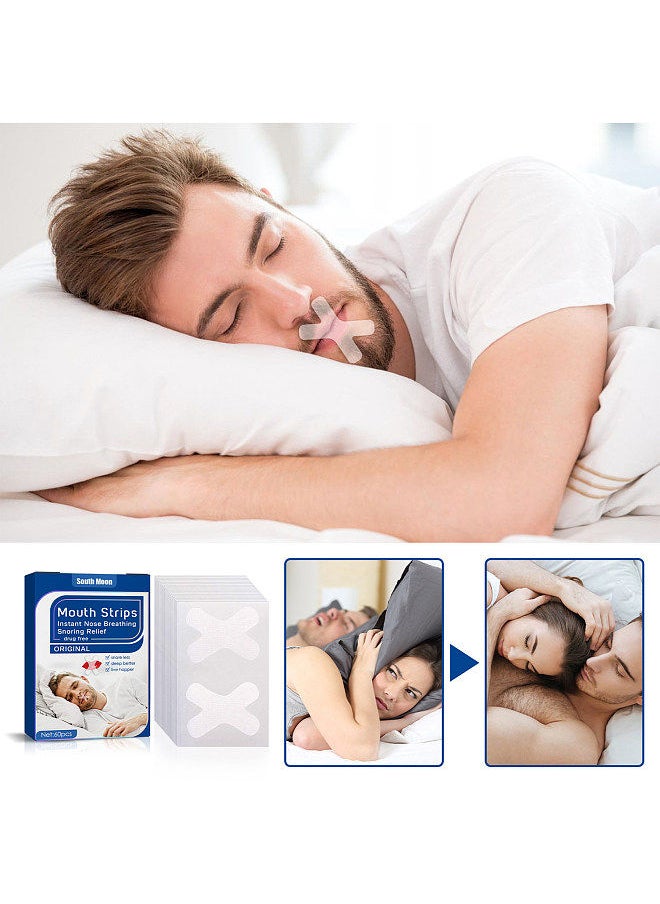 SOUTH MOON South Moon 60PCS Snoring Stickers Mouth Strips Instant Nasal Congestion R-elief  - Image 3