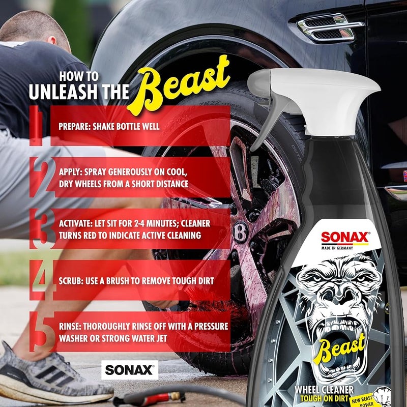 سوناكس 1 Sonax The Beast منظف العجلات، 1000 مل، شفاف - Image 2