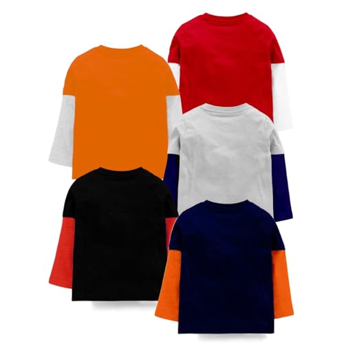 Kuchipoo Boys Regular Fit Cotton Blend T-Shirts - Pack of 5 (KUC-TSHRT-105-Multicolor-9-10 Years) Multicolour - Image 2