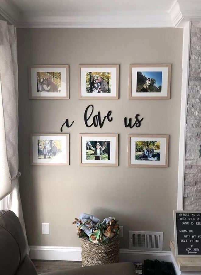 QPARTYFIRE I Love Us Wood Sign,Couple Sign Above Bed | Bedroom Wall Decor Anniversary Party | Master Bedroom Wall Art | Valentines Day Party Bedroom Canvas,Farmhouse Bedroom Decor - Image 3