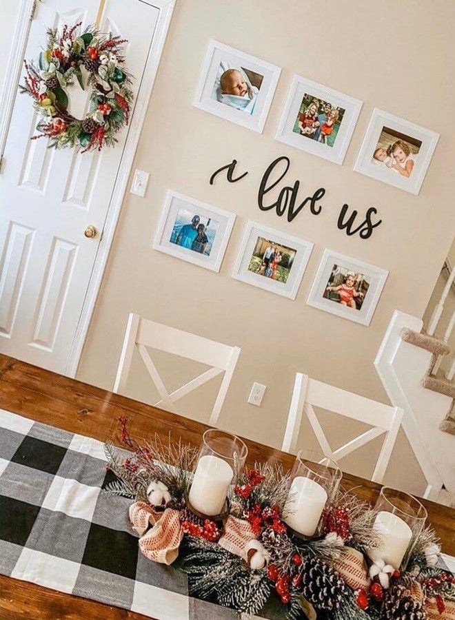 QPARTYFIRE I Love Us Wood Sign,Couple Sign Above Bed | Bedroom Wall Decor Anniversary Party | Master Bedroom Wall Art | Valentines Day Party Bedroom Canvas,Farmhouse Bedroom Decor - Image 2