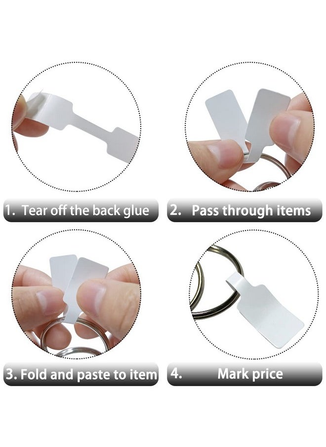 Tenalleys 200Pcs Blank Jewelry Price Tags Stickers Indentification Tags, Jewelry Price Tags Self Adhesive, Necklace Earring Price Identify Rectangle Label, Barbell Label For Jewelry Display Price Display  - Image 3