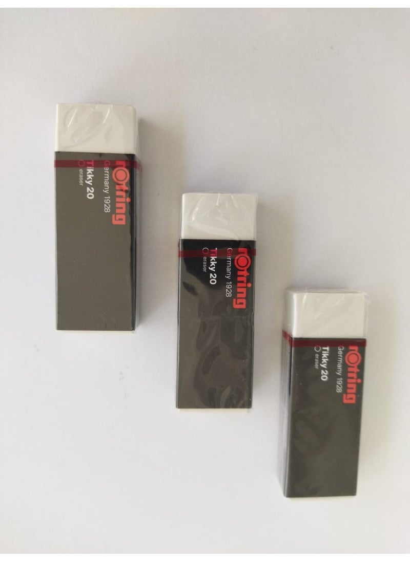 Rotring - Tikky 20 Large Size Eraser 3 Pieces - Image 1