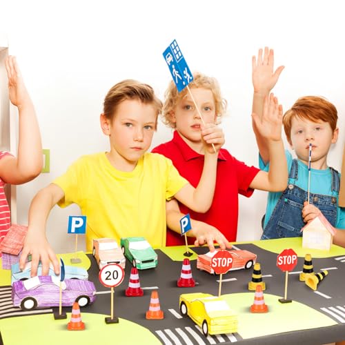 NUOBESTY 30pcs Mini Plastic Traffic Cones, Tiny Simulation Safety Training Roadblock Cones Miniature Road Cones for Kids Multipurpose Construction Theme Party Sports Activity Cake Topper - Image 4