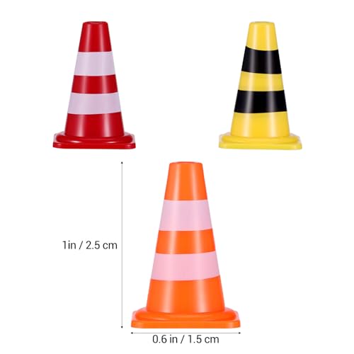 NUOBESTY 30pcs Mini Plastic Traffic Cones, Tiny Simulation Safety Training Roadblock Cones Miniature Road Cones for Kids Multipurpose Construction Theme Party Sports Activity Cake Topper - Image 2