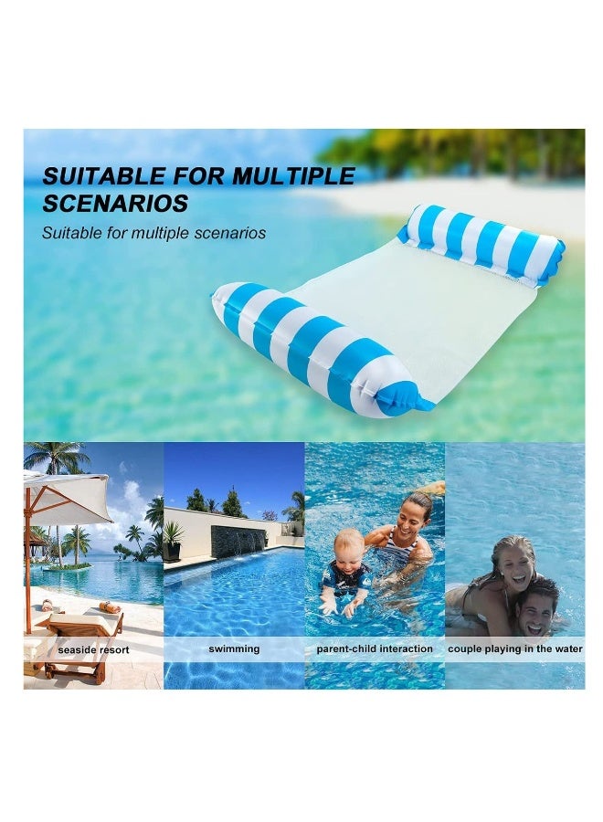 Generic Swimming Pool Float Hammock, 2 Pack Pink and Lightblue 4-in-1 Multi-Purpose Hammock Inflatable Pool Float Fun Backyard Swimming Pool Saddle Chair Hammock Drifter for Adults and Kids  - Image 3