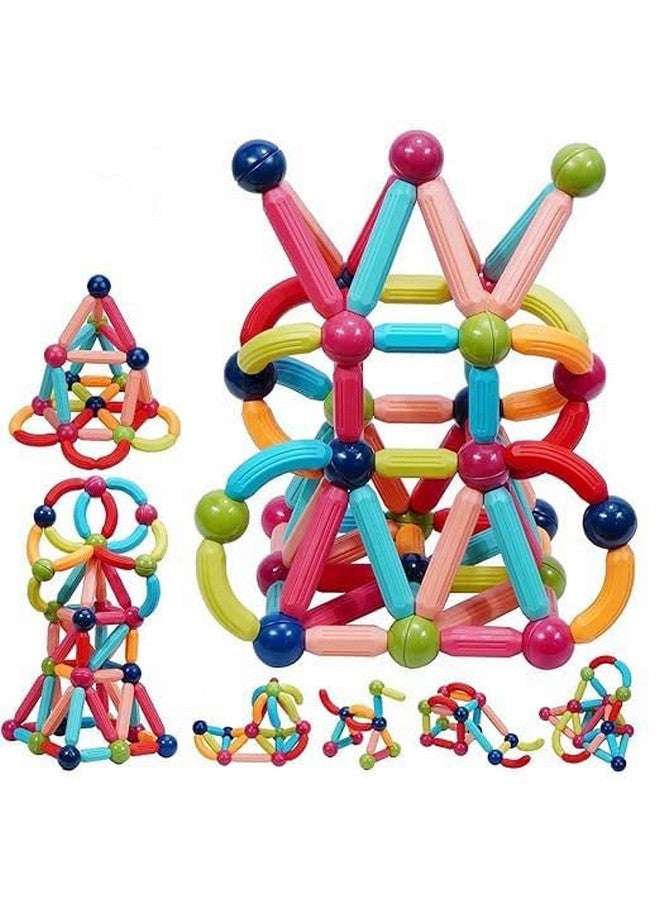Wembley Magnetic Roundels Stick Building for Kids Toys for Girls 3+ Years 4 5 6 7 8 9 10 | Toys for Kids Puzzle Game Magnet Balls Gift for Boys -64 Pcs - Image 2