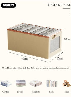 DUNISO 3 PCS Wardrobe Clothes Organizer, Foldable Drawer Closet Organizers with Mesh Window and Handle, Washable Closet Storage Basket Bins, Stackable Closet Storage Organizer, Fabric Storage Boxes for Clothing, Jeans, Bras, Leggings, Sweaters  - Image 4