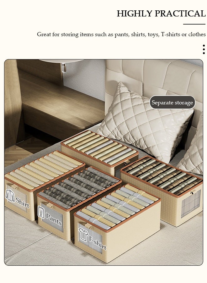 DUNISO 3 PCS Wardrobe Clothes Organizer, Foldable Drawer Closet Organizers with Mesh Window and Handle, Washable Closet Storage Basket Bins, Stackable Closet Storage Organizer, Fabric Storage Boxes for Clothing, Jeans, Bras, Leggings, Sweaters - Image 4