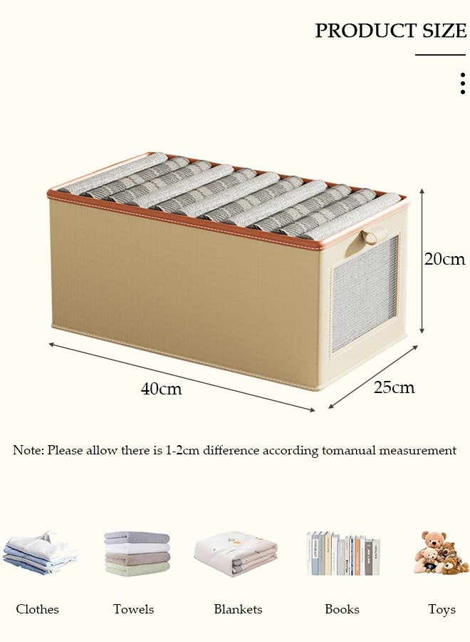 DUNISO 3 PCS Wardrobe Clothes Organizer, Foldable Drawer Closet Organizers with Mesh Window and Handle, Washable Closet Storage Basket Bins, Stackable Closet Storage Organizer, Fabric Storage Boxes for Clothing, Jeans, Bras, Leggings, Sweaters - Image 5