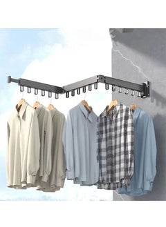 Kutis 1-Piece Clothes Drying  Hanger Foldable Al Alloy Drying Rack Wall Mounted Clothes Drying Rack Rotatable Retractable Three-Poles Loop Shape 120 x 9 cm  - Image 1