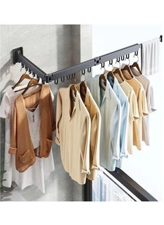 Kutis 1-Piece Clothes Drying  Hanger Foldable Al Alloy Drying Rack Wall Mounted Clothes Drying Rack Rotatable Retractable Three-Poles Loop Shape 120 x 9 cm  - Image 3