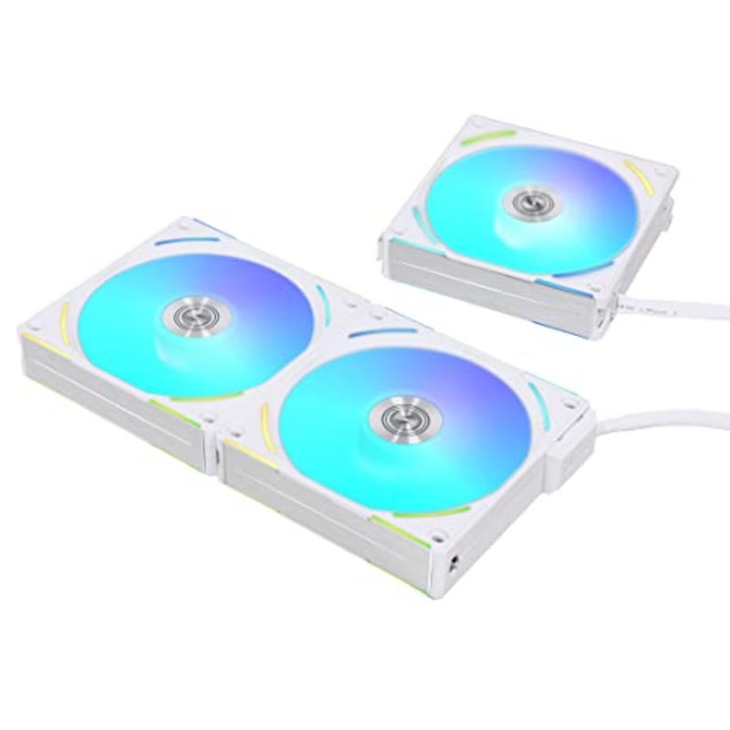 تطبيق تبريد علبة الكمبيوتر، مروحة بلاستيكية بيضاء مع إضاءة RGB وتحكم PWM، حجم 120 مم، سرعة 2000 دورة في الدقيقة، حزمة ثلاثية - Image 4