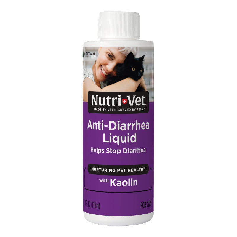 nutri vet Nutri-Vet Anti-Diarrhea Liquid for Cats, Gentle Formula with Pectin and Kaolin, Soothes Upset Stomach and Irritated GI Tract, Slows Stool Passage, Cat Essentials, Detoxifies Bacterial Toxins, 4oz - Image 1