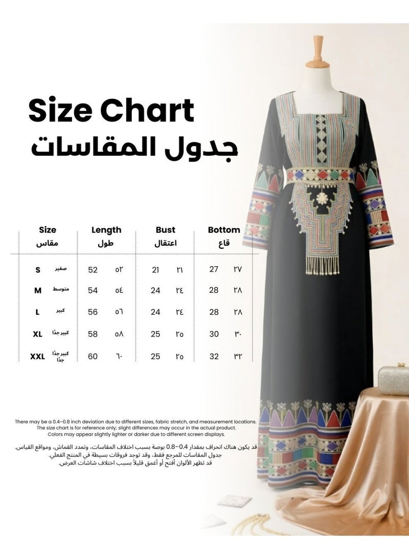 Premium Black and Red Asiri Jalabiya for Women – Traditional Saudi Foundation Day Asiri Dress with Bold Tribal Embroidery, Heritage Cultural Jalabiya, Elegant Long Asiri Outfit for National Celebrations - Image 5
