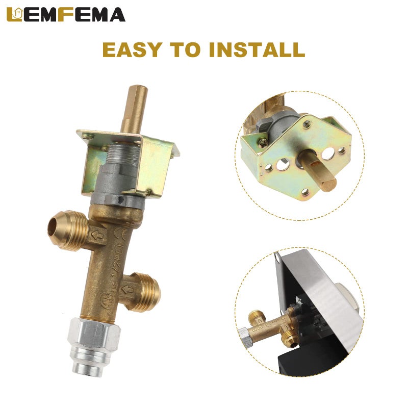 Lemfema Low Pressure LPG Propane Gas Fireplace Fire Pit Flame Failure Safety Control Valve with Thermocouple Knob Switch Kit with 5/8â€-18UNF(3/8" Flare Inlet & Outlet) for Propane Fire Pit, Fireplace - Image 5