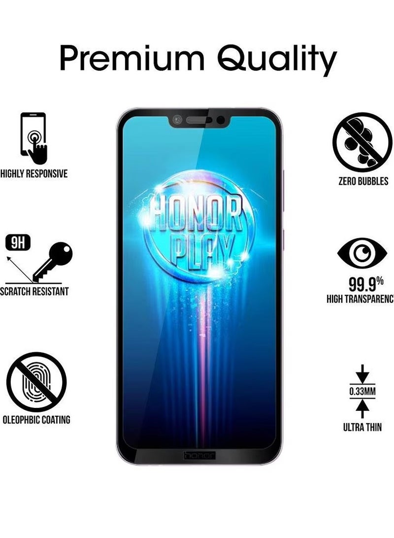 ماركو واقي شاشة زجاجي مقوى فاخر 10D كامل اللصق لهاتف Honor Play - تغطية من الحافة إلى الحافة، صلابة 9H، مضاد لبصمات الأصابع، حماية مقاومة للخدش - Image 2