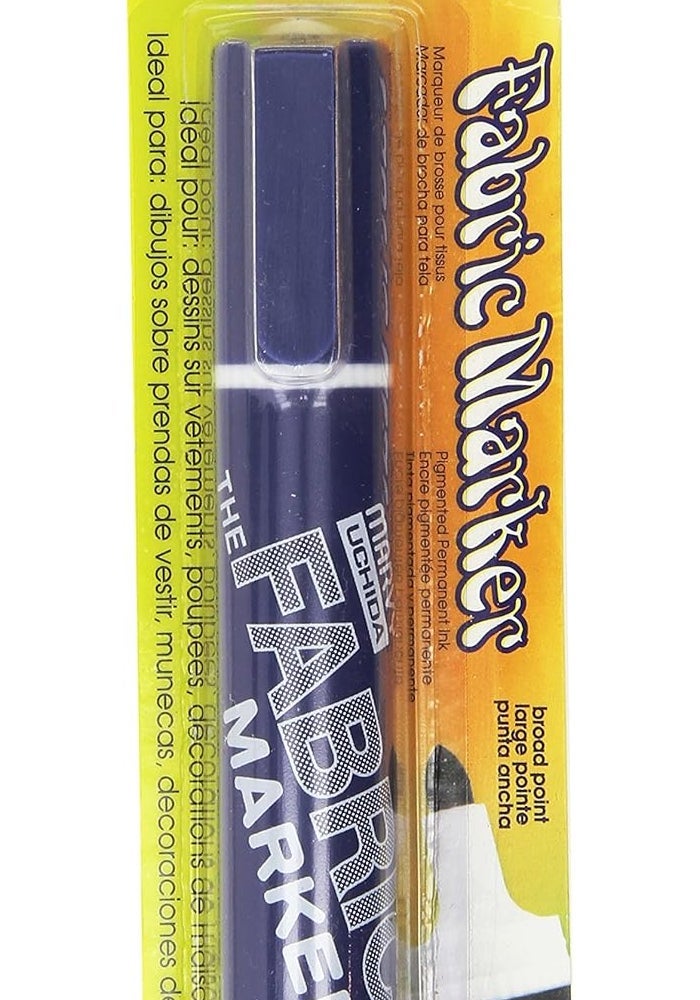 Uchida Marvy Broad Point Fabric Marker - Navy Color for Art and Craft Projects