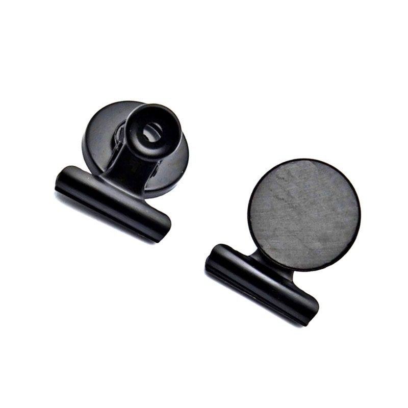 Generic Black Magnetic Clips Refrigerator Photo Holder Round Magnet Clasp Black 