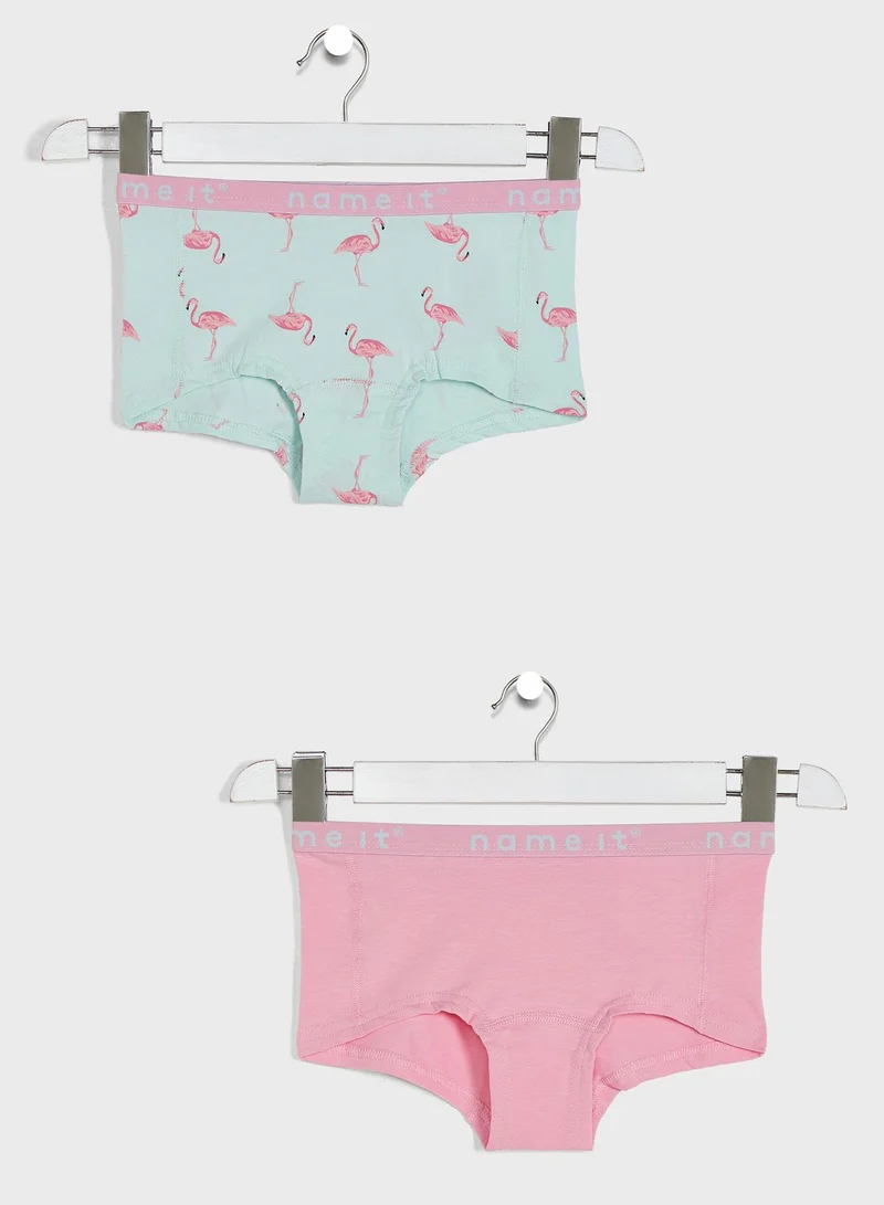 NAME IT Kids 2 Pack Logo Band Hipster Briefs