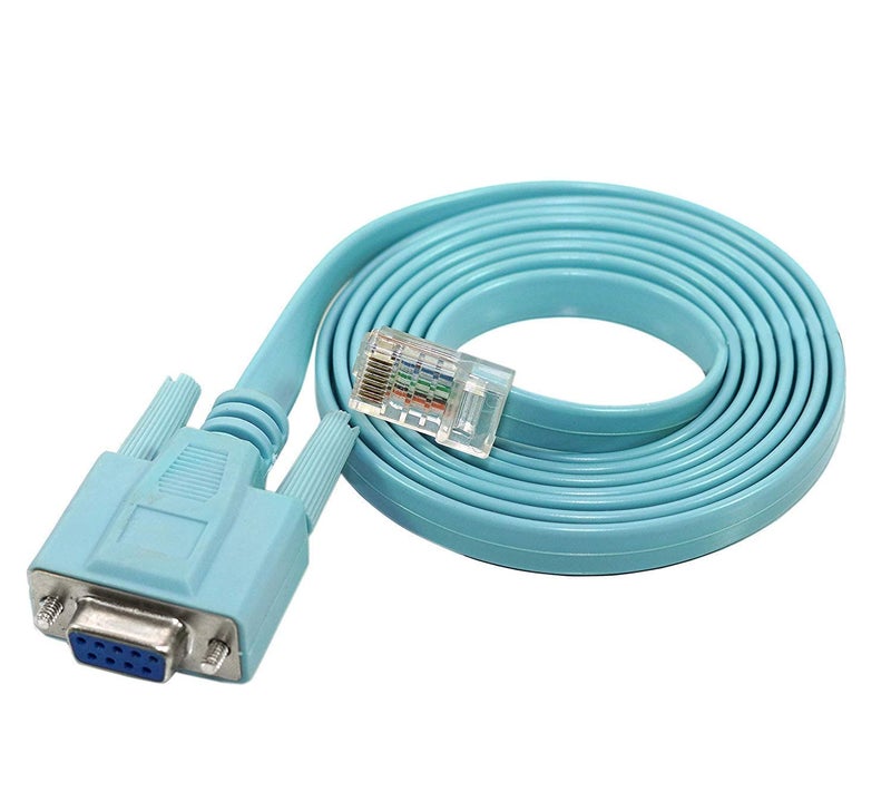 Hexabyte RJ45 to DB9 Console Adapter Female to RJ45 Male | Cisco Serial Connector 6FT | RS232 Interface for Router Switch Modem | Flat Rollover Design for Networking Setup - Image 1