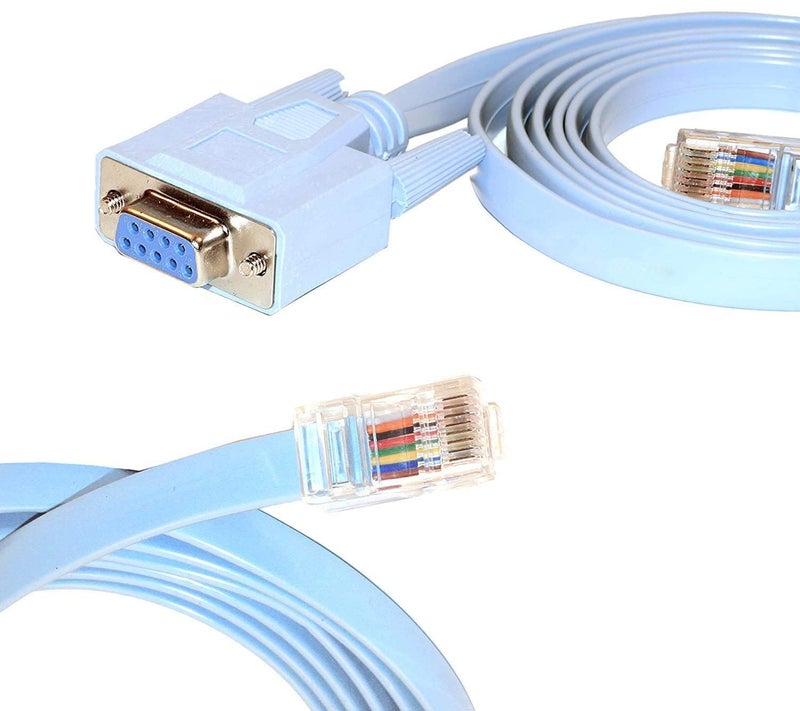 Hexabyte RJ45 to DB9 Console Adapter Female to RJ45 Male | Cisco Serial Connector 6FT | RS232 Interface for Router Switch Modem | Flat Rollover Design for Networking Setup - Image 2