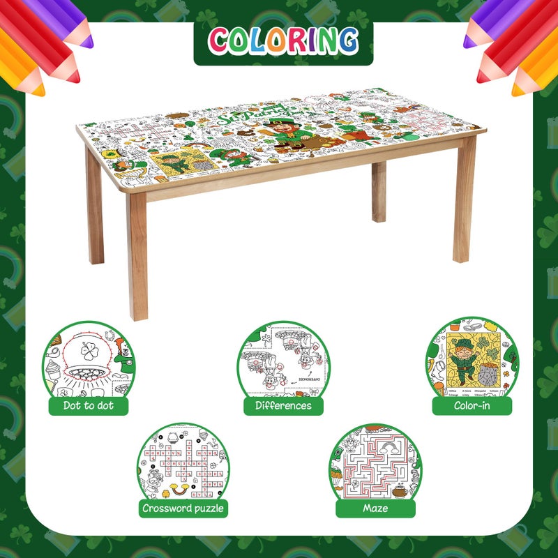 JOYGATHER St. Patrickâ€™s Day Coloring Tablecloth for Kids, Giant 30x72 Inch Poster with Shamrocks, Leprechauns, Perfect for Party Games, Holiday Decorations, Classroom Activities, Party Supplies - Image 3