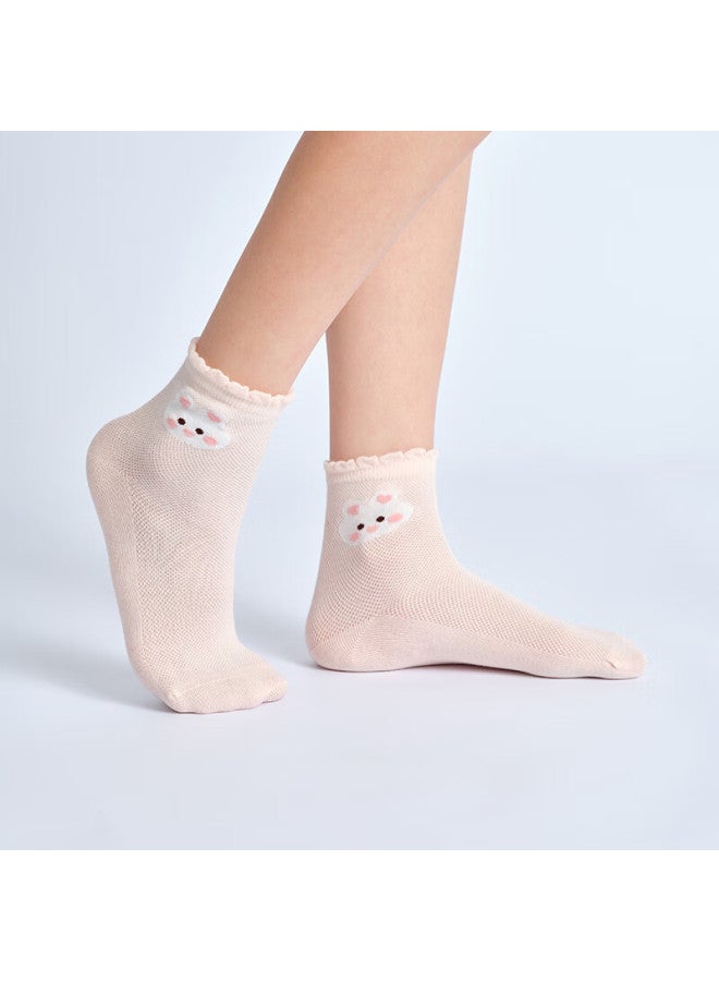 Red Bean Hodo Children's Socks, Summer Thin Style, Boys And Girls Mesh Breathable Cotton Socks, Baby Mid-calf All-season Socks W5026 22-24 - Image 2