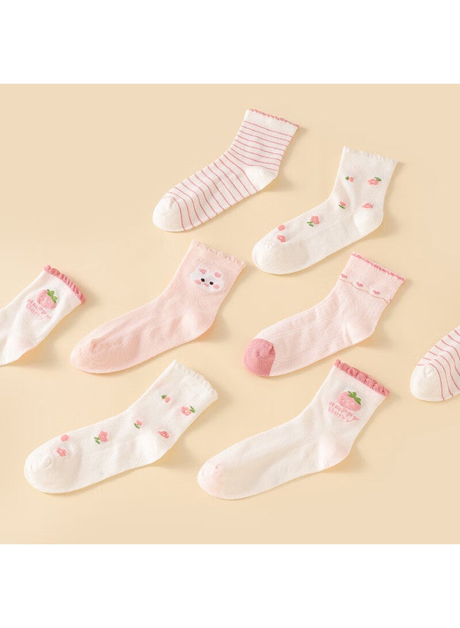 Red Bean Hodo Children's Socks, Summer Thin Style, Boys And Girls Mesh Breathable Cotton Socks, Baby Mid-calf All-season Socks W5026 22-24 - Image 3