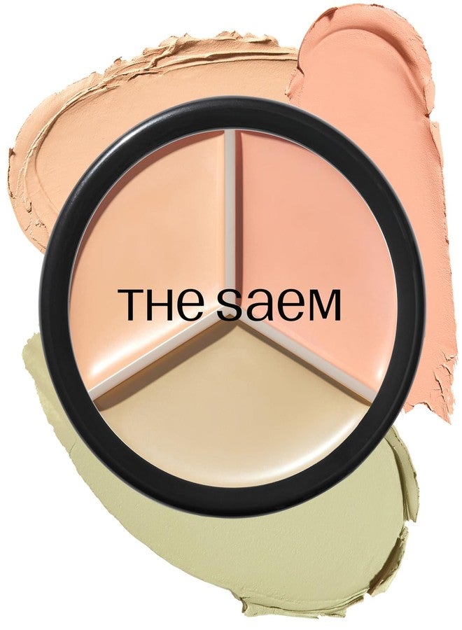 THESAEM Cover Perfection Triple Pot Concealer 03 Correct Up Beige - for Fair to Light Skin Tone - 3 Color Full Coverage Concealer - Covers Blemishes Spots, Dark Circles, Redness Skin - Image 1