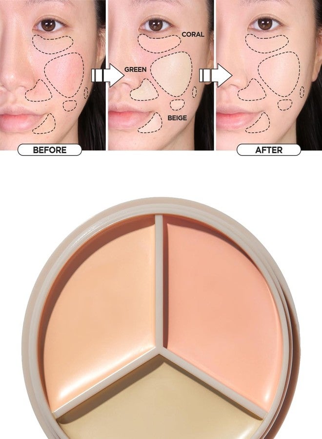 THESAEM Cover Perfection Triple Pot Concealer 03 Correct Up Beige - for Fair to Light Skin Tone - 3 Color Full Coverage Concealer - Covers Blemishes Spots, Dark Circles, Redness Skin - Image 3