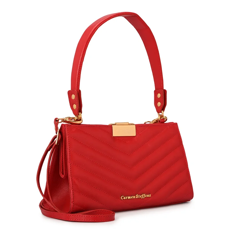 Carmen Steffens Red Ruby Quilted Shoulder Bag