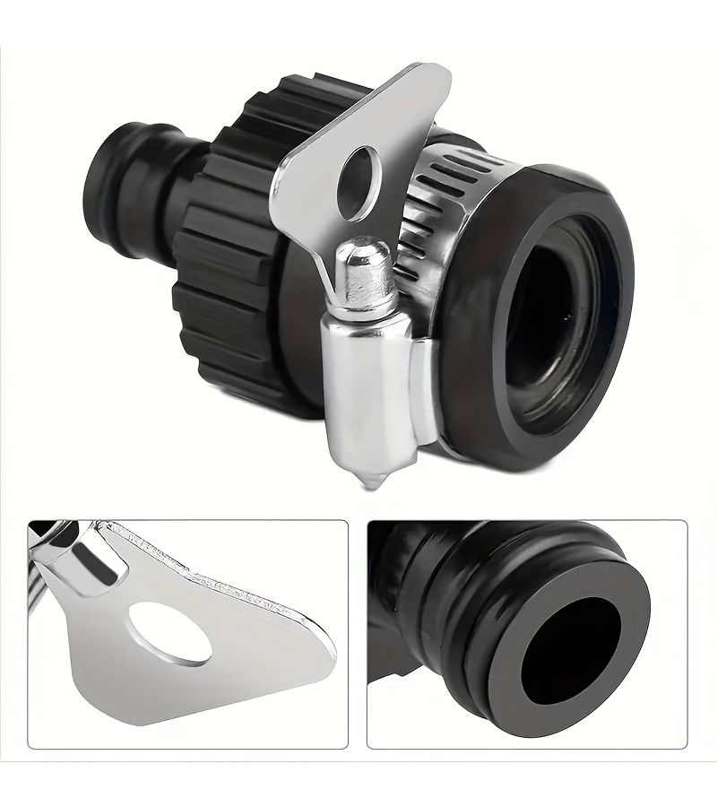 Black Plastic Multifunctional Faucet Adapter Thickened Quick Connectors for Garden Car Irrigation Hoses - Image 3