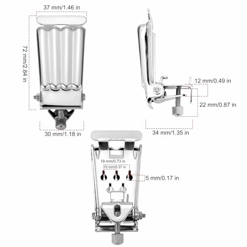 Swhmc Nickel Chrome Plated Bridge Tailpiece Clamshell Cover for 5 String Banjo - Image 3