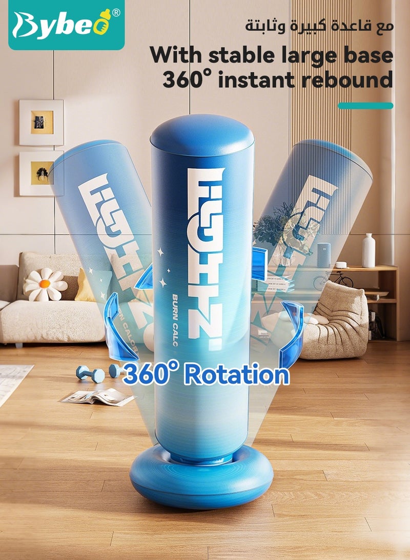 Bybeo Inflatable Kids Punching Bag, Children Boxing Bag, Freestanding Punching Bag with Sturdy Base for Kids Adults, Inflatable Boxing Bag with A Pair of Children's Boxing Gloves and Air Pump, for Practice Karate, Taekwondo, 150CM - Image 5