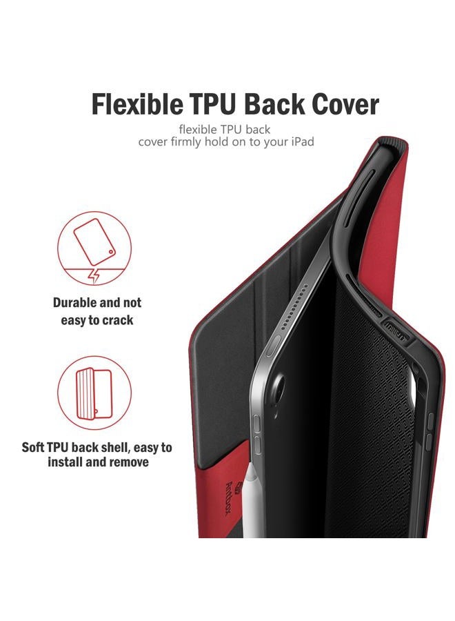 ANTBOX Case for iPad Air 13 Inch Case (M2) 2024 with Built-in Pencil Holder Supports Pencil Pro and Pencil (USB-C) Auto Sleep/Wake Function PU Leather Cover for iPad Air 13'' (Red) - Image 5