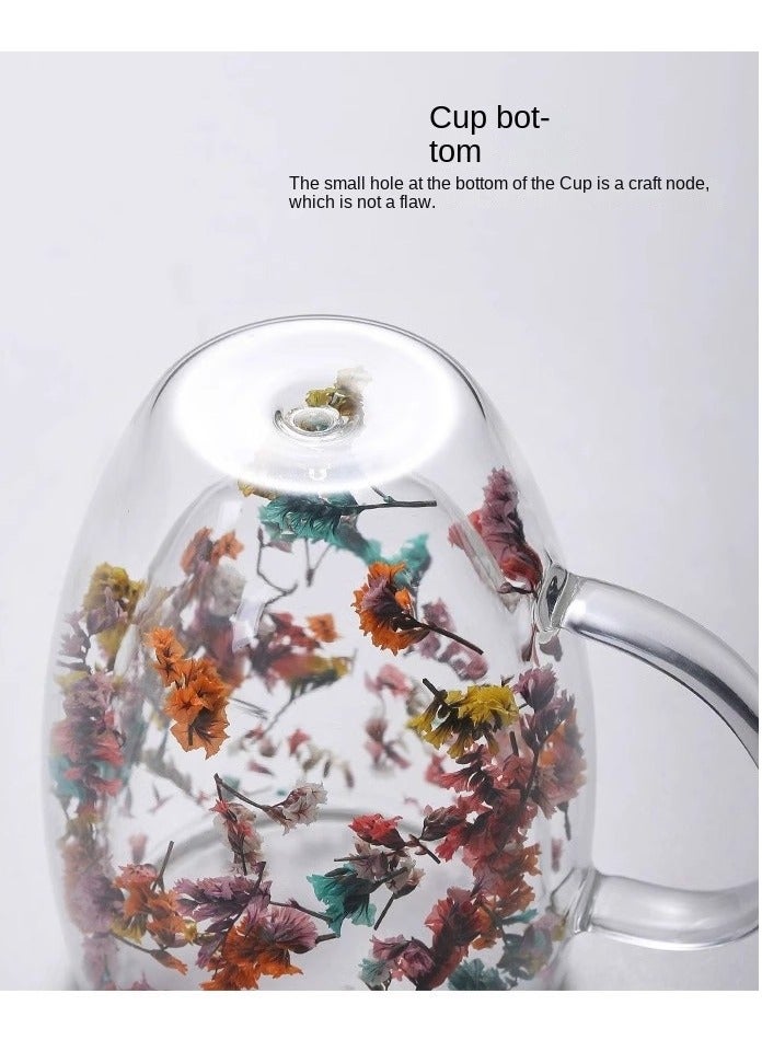 إيفرين كوب قهوة زجاجي مزدوج الطبقات، سعة 350 مل، كوب ماء شفاف للشاي والكابتشينو والإسبريسو واللاتيه، أكواب المشروبات الساخنة، هدية عيد ميلاد للنساء - Image 4