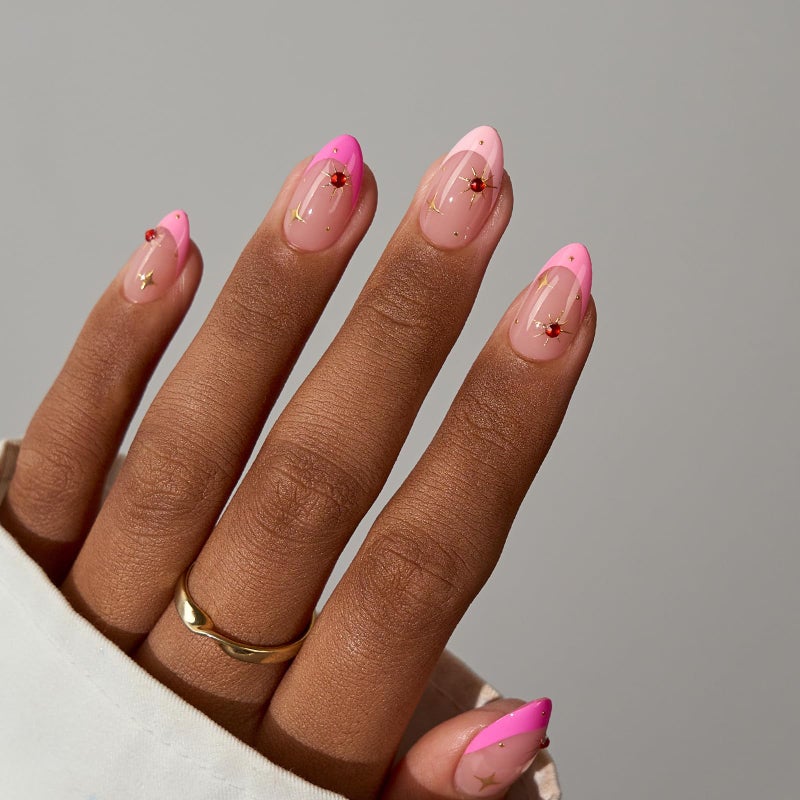 BTArtboxnails XCOATTIPS Pink French Tip Press On Nails - Short Almond Press On Nails, Soft Gel Nail Tips, Soak Off Pink Acrylic Fake Nail Extension in 16 Sizes - Image 4