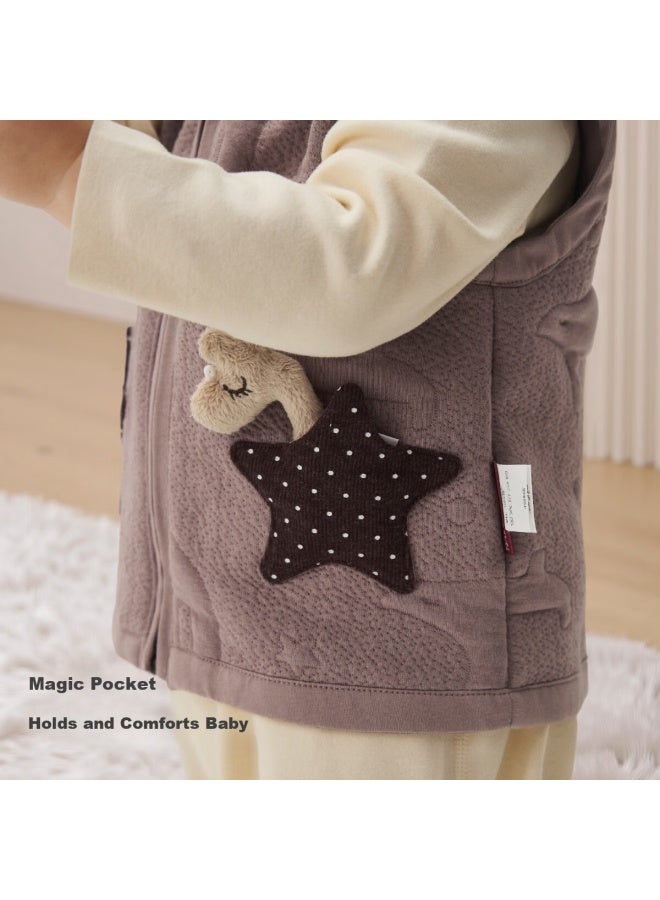 Aqpa Baby Vest Autumn Winter Cotton-padded Warm Vest Giraffe Brown 80 - Image 1