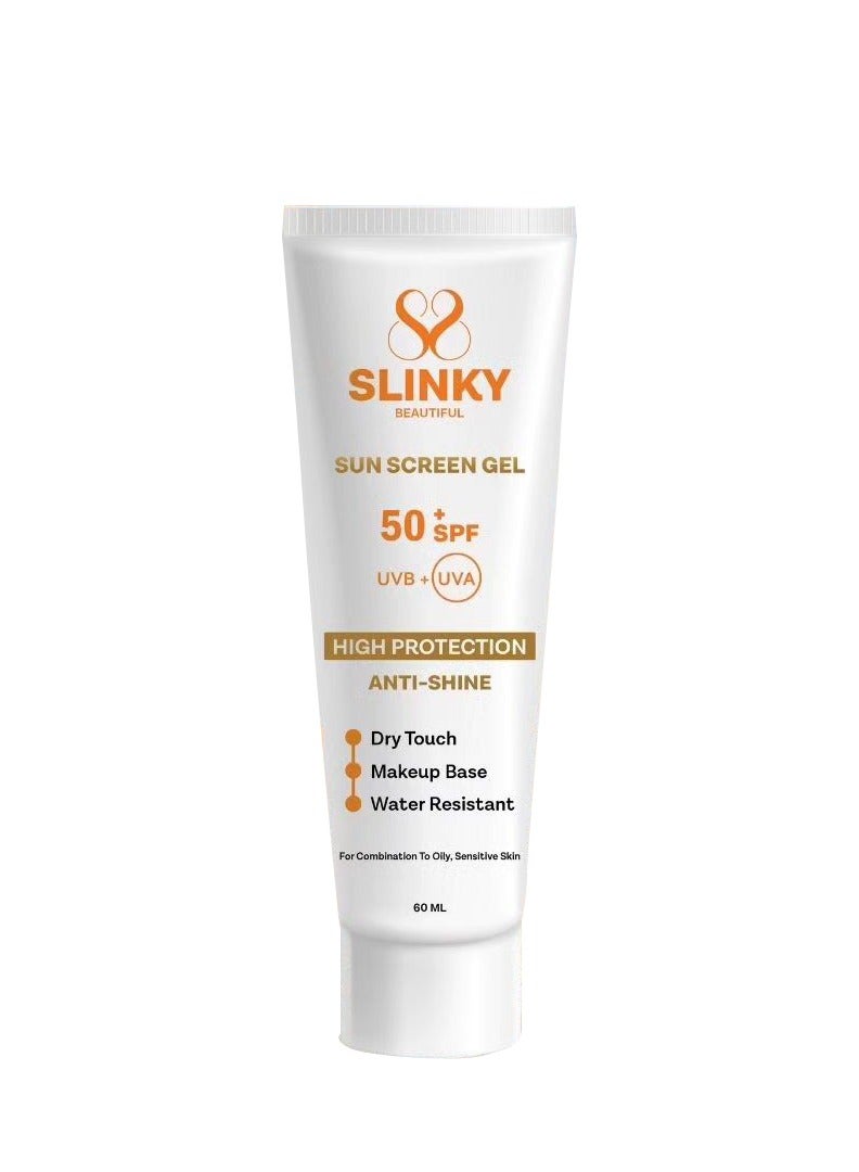 SLINKY SUN SCREEN GEL SPF50+ (ANTI-SHINE) 60ML.