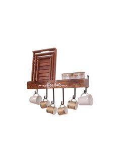 Edwood EDWOOD coffee bar with 6 folding matle hook hook fix as you wish and space for tea sugar jar and tray  - Image 2