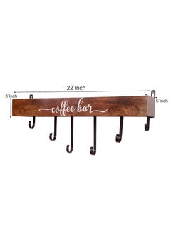 Edwood EDWOOD coffee bar with 6 folding matle hook hook fix as you wish and space for tea sugar jar and tray  - Image 4